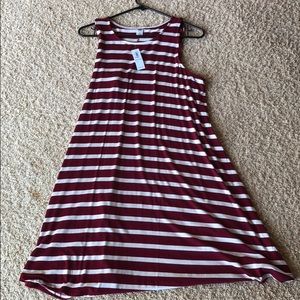 Maroon/Dark Red Stripe Dress